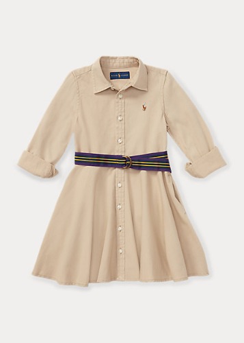 Polo Girls Belted Cotton Chino Shirtdress (2T-6X)