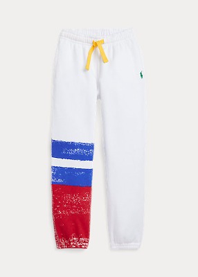 Polo Girls Striped Fleece Jogger Pant (2T-6X)