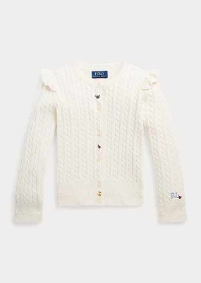 Polo Girls Mini-Cable Cotton Cardigan (2T-6X)