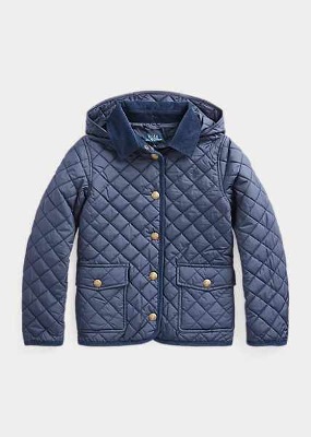 Polo Girls Quilted Water-Repellent Barn Jacket (S-XL)