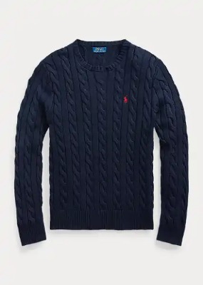 Polo Men&#039;s Cable-Knit Cotton Sweater (XS-XXL)