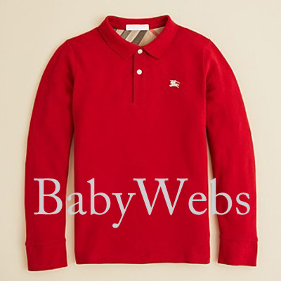 Burberry Kids Pique Polo Shirt/Military Red (Boys 7-14)