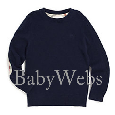 Burberry Kids Elbow-Patch Cashmere Sweater/Bright Navy (Boys 7-14)