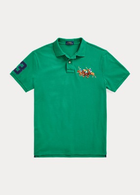 Polo Men&#039;s Custom Slim Fit Triple-Pony Polo Shirt (XS-XXL)