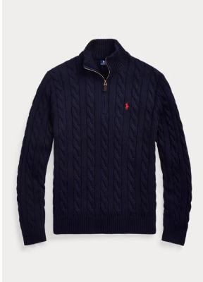 Polo Men Cable-Knit Cotton Quarter-Zip Sweater (XS-XXL)