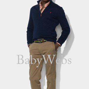 Cotton Half-Zip Sweater/Navy (Men)